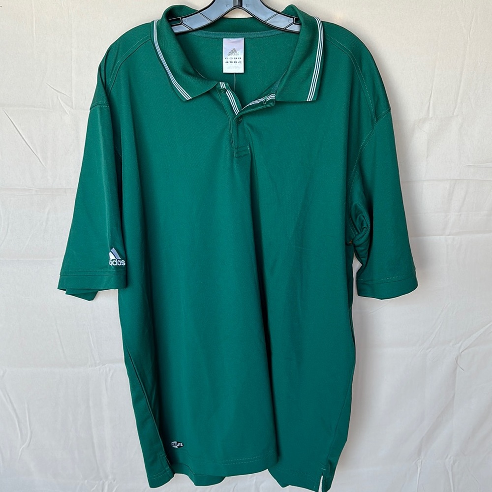 Men’s green Adidas climalite training polo